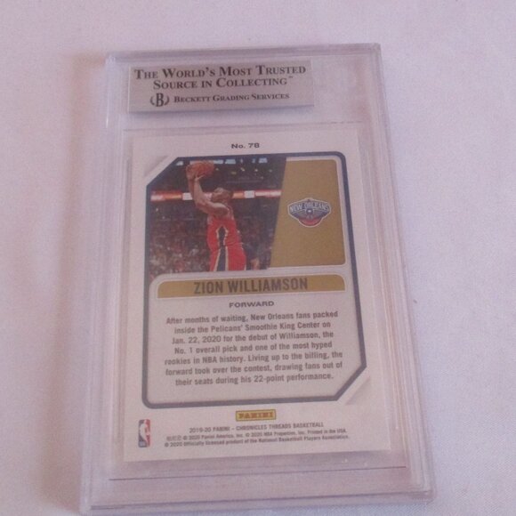 2019-20 PANINI CHRONICLES #78 ZION WILLIAMSON THREADS NM MT+ 8.5 - Picture 4 of 4